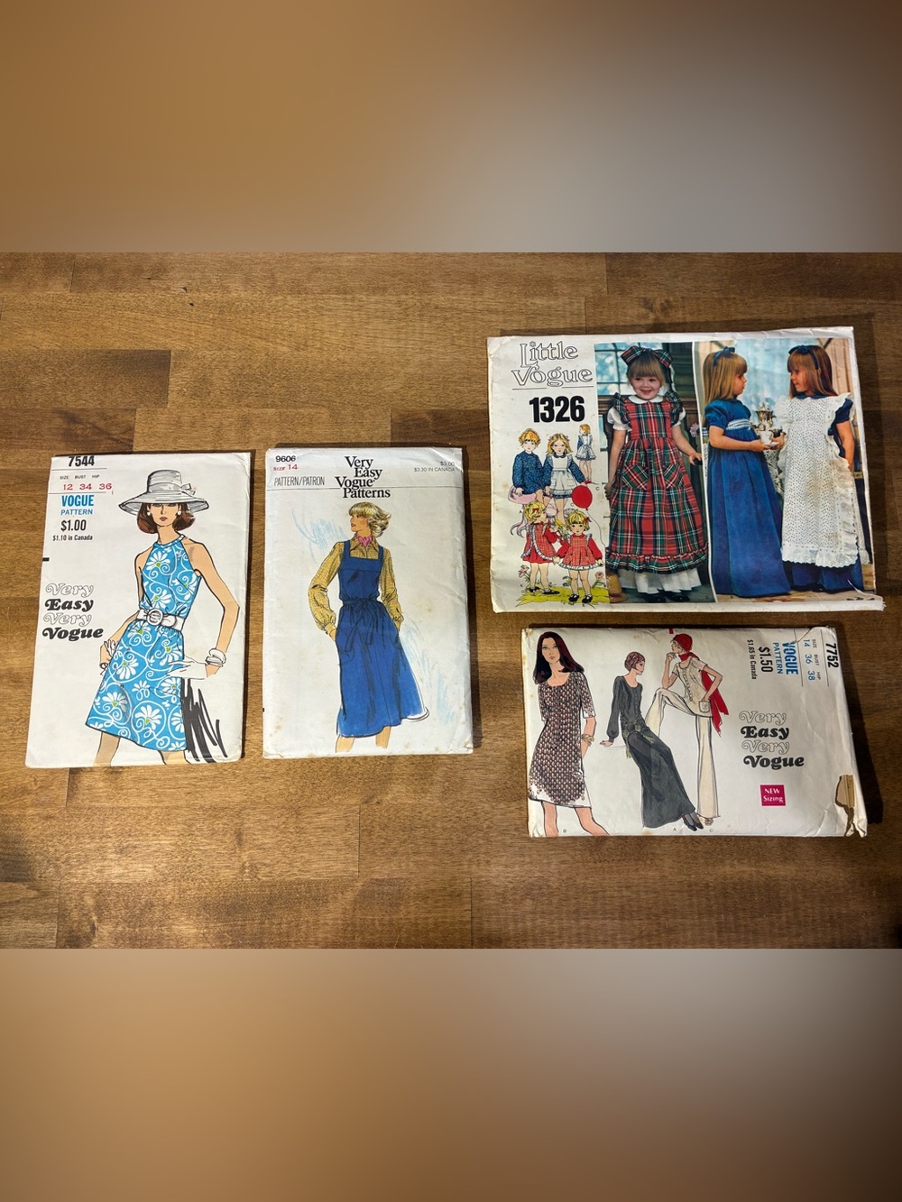 Vintage Vogue Sewing Pattern Lot 4 7544 9606 1326 7752 Women’s Girls